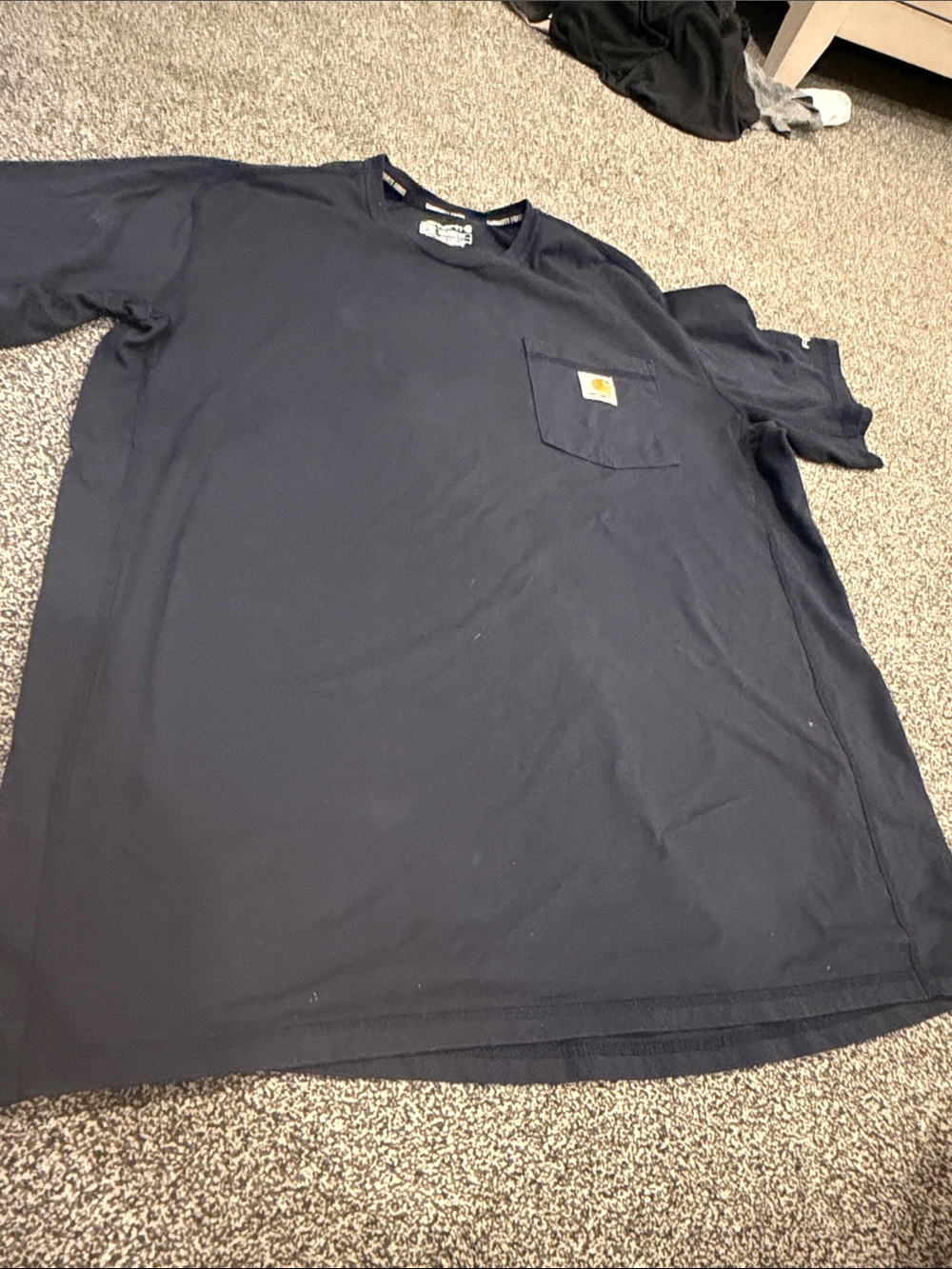 Carhartt Navy Short-Sleeve Pocket Tee with Logo